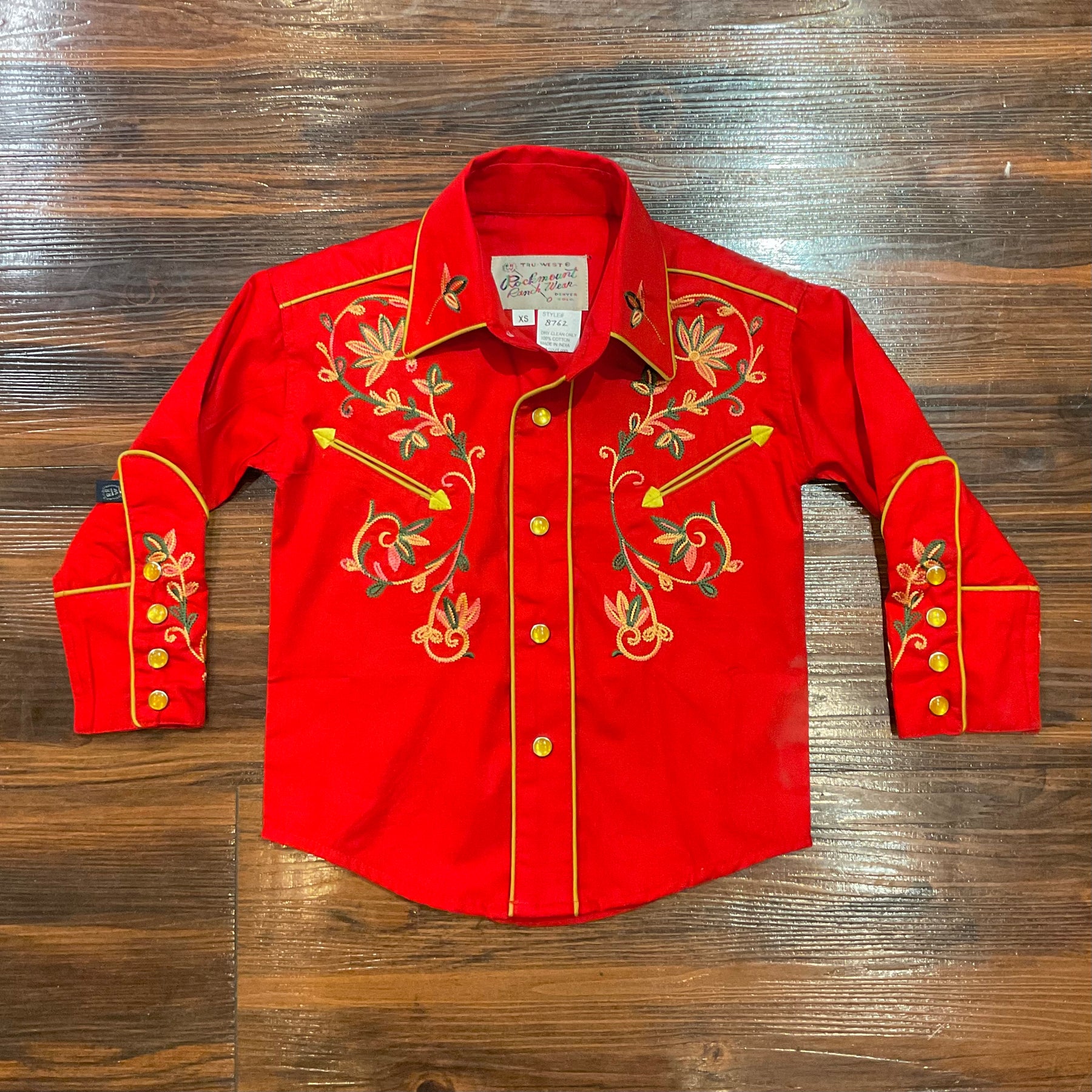Rockmount Men's Red Vintage Fringe Embroidered Western Shirt