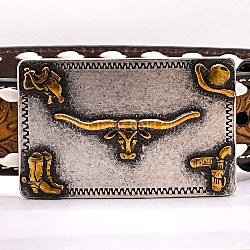 Custom Logo and Size Crocodile Leather Bling Bling Concho Belt