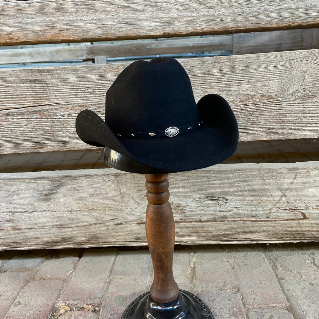 Dallas Hats Kid’s Maverick Felt Hat Black / 6 5/8