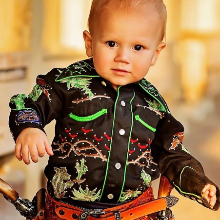 Rockmount Kids Wagon Black Western Shirt Style 8755